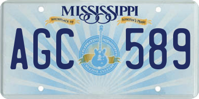 MS license plate AGC589
