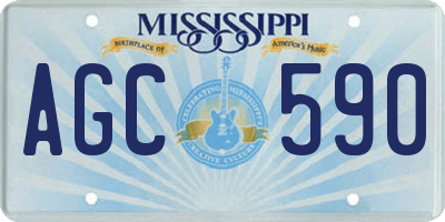 MS license plate AGC590