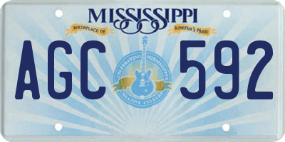 MS license plate AGC592