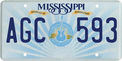 MS license plate AGC593