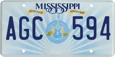 MS license plate AGC594