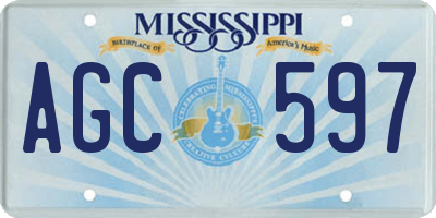MS license plate AGC597
