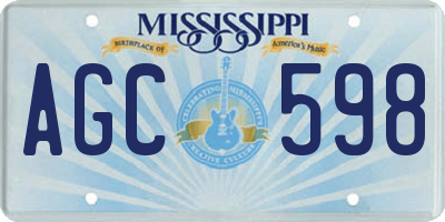 MS license plate AGC598