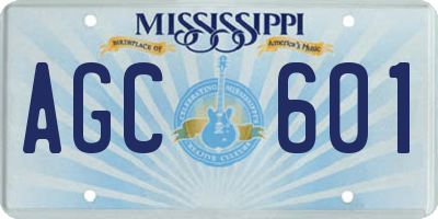 MS license plate AGC601