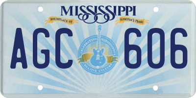 MS license plate AGC606