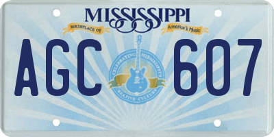 MS license plate AGC607