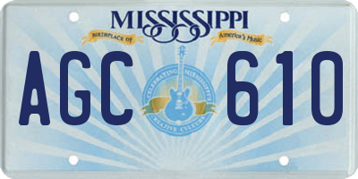 MS license plate AGC610