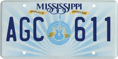 MS license plate AGC611