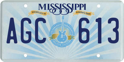 MS license plate AGC613