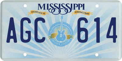 MS license plate AGC614