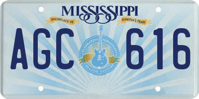 MS license plate AGC616