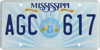 MS license plate AGC617