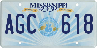 MS license plate AGC618