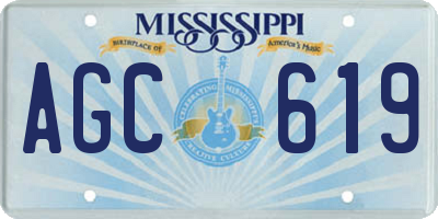 MS license plate AGC619