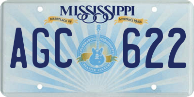 MS license plate AGC622