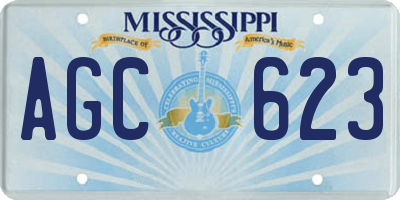 MS license plate AGC623