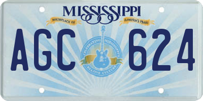 MS license plate AGC624