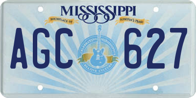 MS license plate AGC627