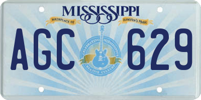 MS license plate AGC629