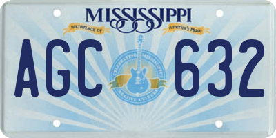 MS license plate AGC632