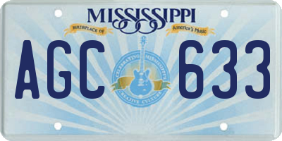 MS license plate AGC633