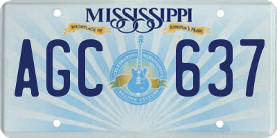 MS license plate AGC637