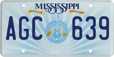 MS license plate AGC639
