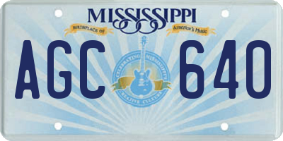 MS license plate AGC640