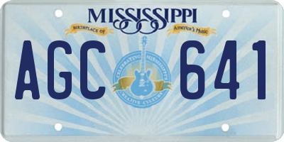 MS license plate AGC641
