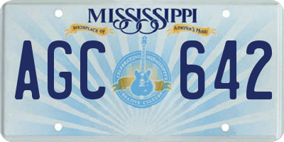 MS license plate AGC642