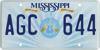 MS license plate AGC644