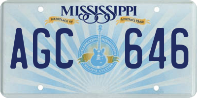 MS license plate AGC646
