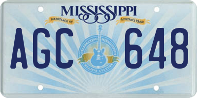 MS license plate AGC648