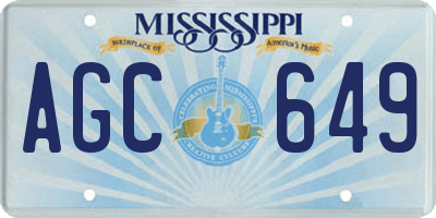 MS license plate AGC649