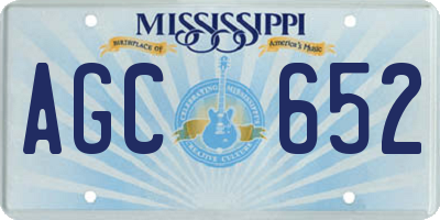 MS license plate AGC652