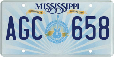 MS license plate AGC658