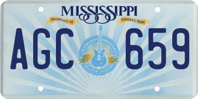 MS license plate AGC659