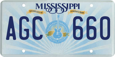 MS license plate AGC660