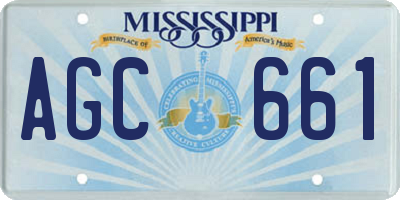 MS license plate AGC661