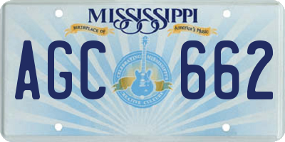 MS license plate AGC662