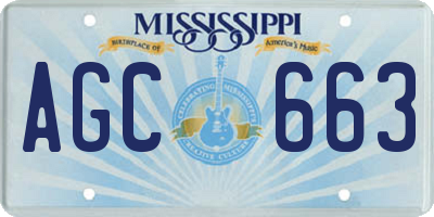 MS license plate AGC663