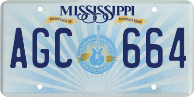 MS license plate AGC664