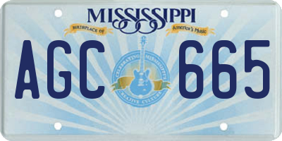 MS license plate AGC665