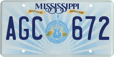 MS license plate AGC672