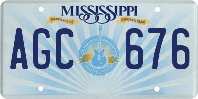 MS license plate AGC676