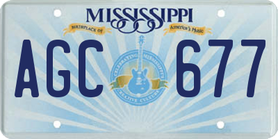 MS license plate AGC677