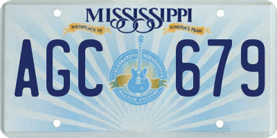 MS license plate AGC679