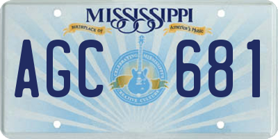 MS license plate AGC681