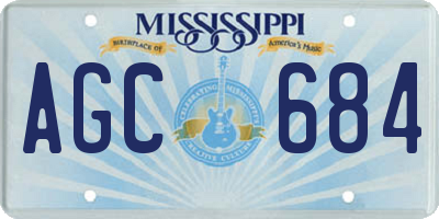 MS license plate AGC684