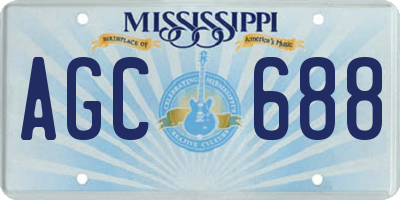 MS license plate AGC688